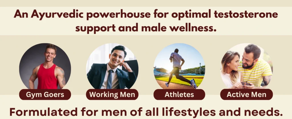 Ayurvedic supplement for boosting testosterone, vitality, and stamina with powerful herbs like Shilajit, Ashwagandha, and Tongkat Ali. Enhances energy, strength, and overall performance.